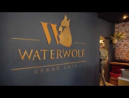 Cortenstaal logo Grand café Waterwolf in Nijmegen